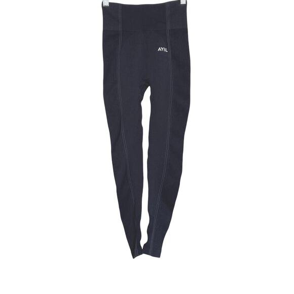 NWT AYBL Reflex Seamless Leggings Womens Size XS Royal Blue Ribbed Compression - Picture 2 of 7